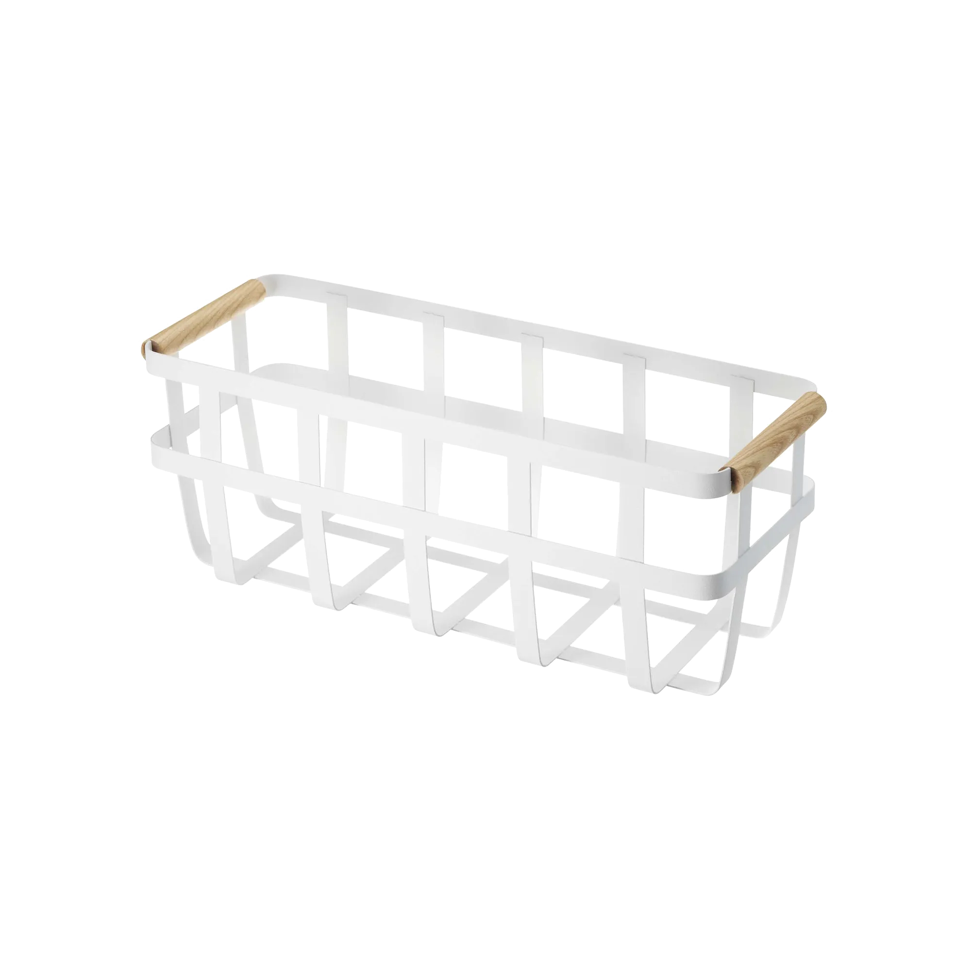 Storage Basket - Two Sizes - Steel   Wood