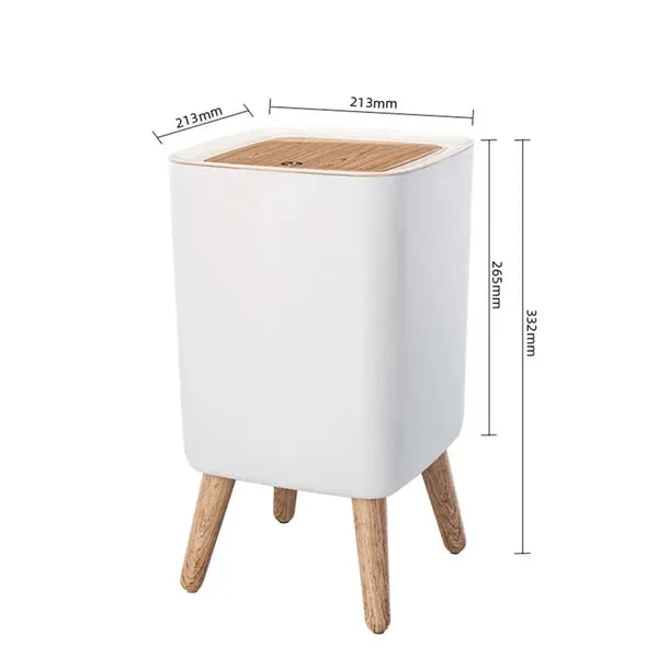 Stylish Nordic 10L Creative Push Top Trash Can/rubbish bin with Lid