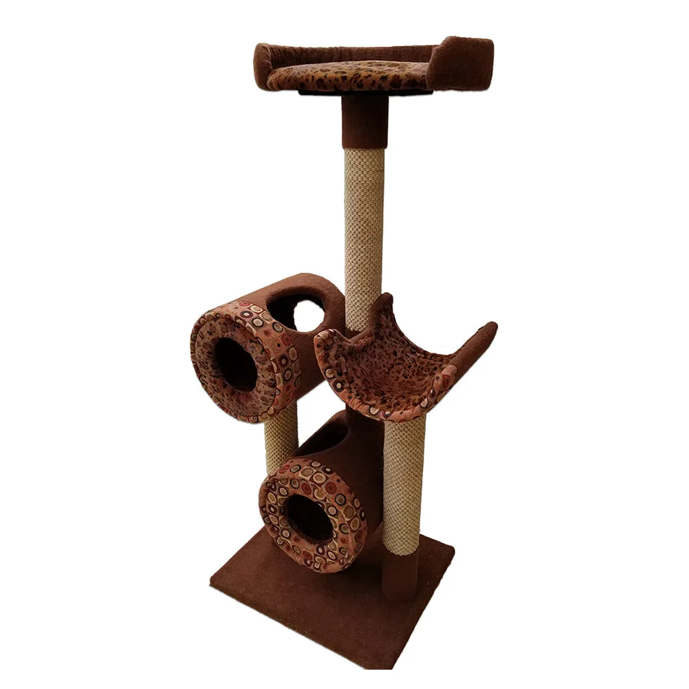 T2PD DELUXE CAT TOWER W/ (2) CAT TUNNEL, (1) CAT PERCH (1) CAT DECK