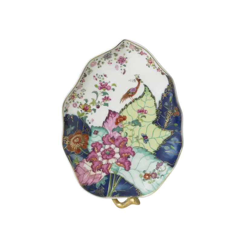 Tobacco Leaf Porcelain Candy Dish by Mottahedeh