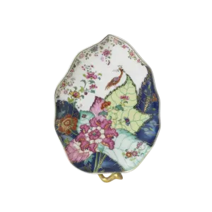 Tobacco Leaf Porcelain Candy Dish by Mottahedeh