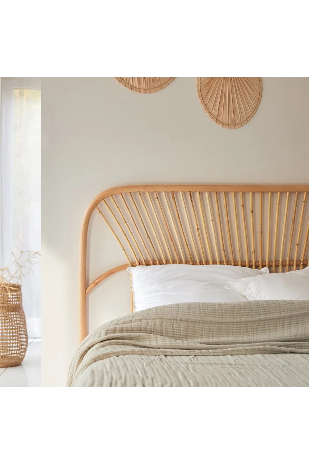 Vertical Pattern Rattan Headboard | Tikamoon Colette