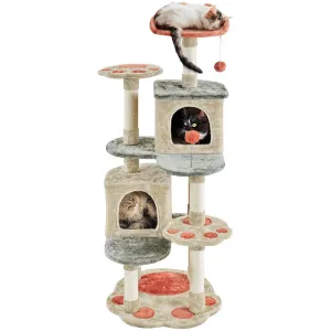 Yaheetech 57.5in Cat Paw-Shaped Cat Tree